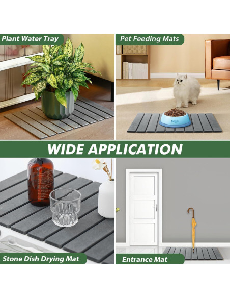 Alfombrilla de Baño de Piedra KvyusFlourish 38x15 cm Gris Alfombrilla de Baño de Piedra KvyusFlourish 38x15 cm Gris