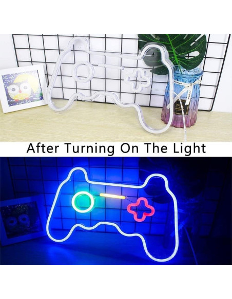 Luz de Neón LED Gamepad SHANGREN Azul 30.48x10.16 cm Luz de Neón LED Gamepad SHANGREN Azul 30.48x10.16 cm