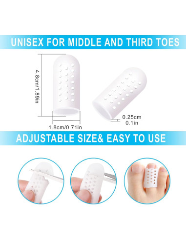 Protectores de Dedos de Gel PYRJIN - 10 Pcs Transpirables