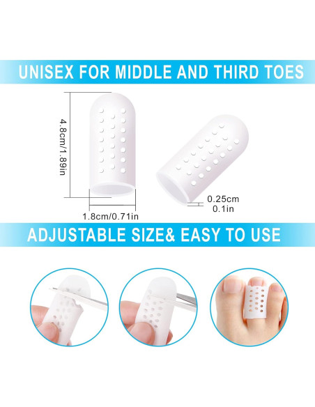 Protectores de Dedos de Gel PYRJIN - 10 Pcs Transpirables Protectores de Dedos de Gel PYRJIN - 10 Pcs Transpirables