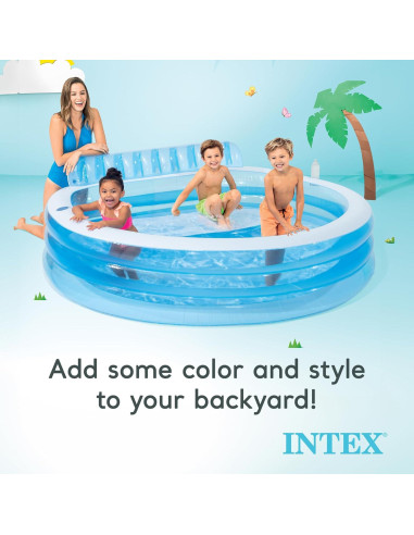 Piscina Inflable Familiar Intex 640L con Banco y Portavasos