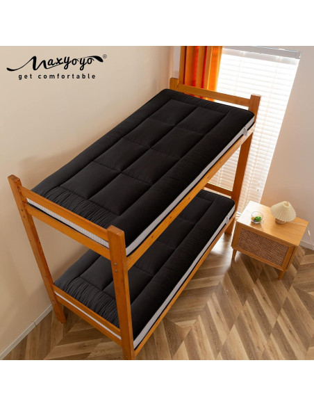 Colchón Futon MAXYOYO Twin Negro 203x99 cm Plegable y Portátil Colchón Futon MAXYOYO Twin Negro 203x99 cm Plegable y Portátil