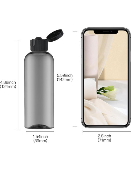Botellas de Viaje LISAPACK 100ml Tapa Abatible 5 Pcs Botellas de Viaje LISAPACK 100ml Tapa Abatible 5 Pcs