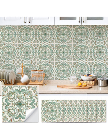 Calcomanías de Azulejos Cuadrados Vintage AM AMAONM 10pcs 20x20cm