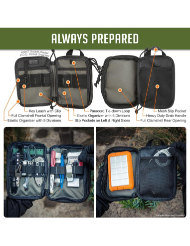 Organizador de bolsillo EDC Maxpedition Doble Nivel 12.7x6.4x17.8cm