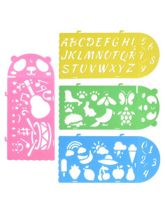 Juego de Plantillas de Dibujo BronaGrand - 4 Piezas de Plástico