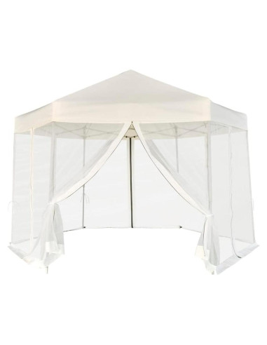 Carpa Plegable ZQQLVOO 3.6x3.1m Crema con 6 Paredes