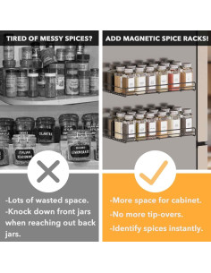 Estante de Especias Magnético SpaceAid 2 Estantes 24 Frascos 2