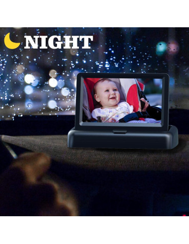 Espejo de Coche para Bebés SCZ13 con Cámara 4.3" HD