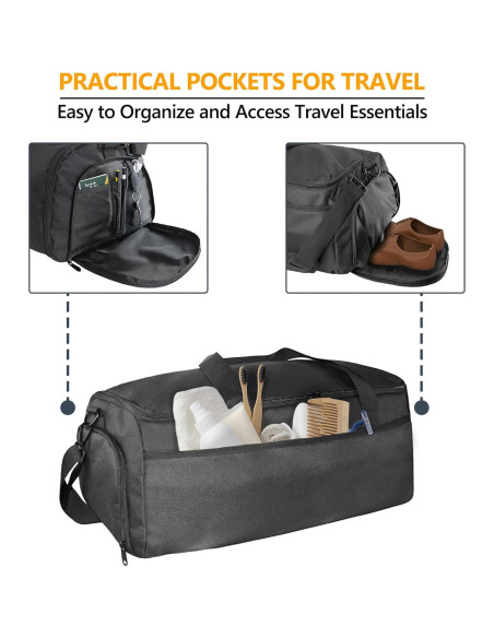 Bolsa Duffle SUOCO 2 en 1 para Viaje y Trajes, Negro Bolsa Duffle SUOCO 2 en 1 para Viaje y Trajes, Negro