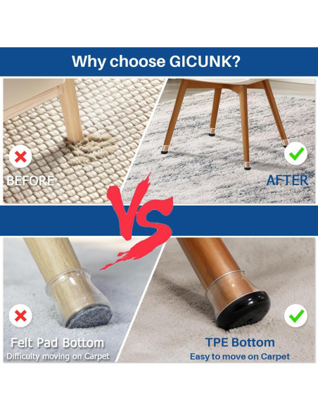 28 Deslizadores de Silicona para Piernas de Silla GICUNK M 28 Deslizadores de Silicona para Piernas de Silla GICUNK M
