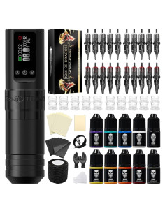 Kit de Máquina de Tatuaje Inalámbrica Kiss of Dragon V1S 1600mAh