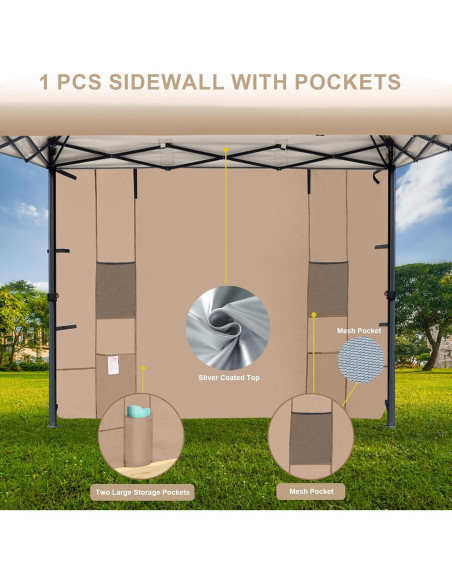 Carpa Plegable KAMPKEEPER 3x3m con Paredes Laterales y Bolsillos Carpa Plegable KAMPKEEPER 3x3m con Paredes Laterales y Bolsillos