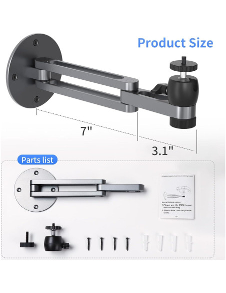 Soporte de proyector ajustable Liboer para techo y pared Soporte de proyector ajustable Liboer para techo y pared