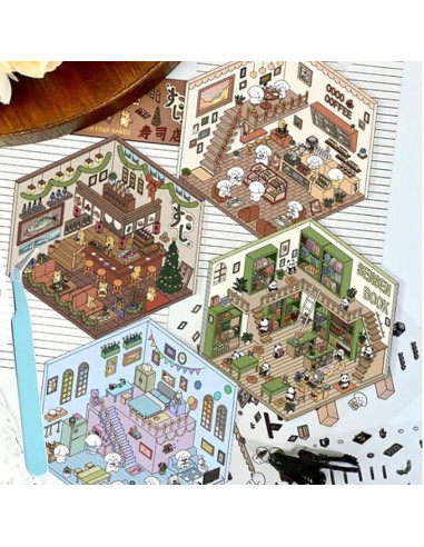 Pegatinas 3D EUTVIBRP para Decoración Creativa - 4 Escenas