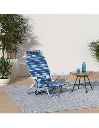 Silla de Playa Plegable Yestomo con Bolsa Enfriadora 350LBS