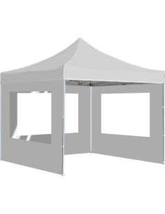 Carpa de Fiesta Plegable MOBCANT 3m x 3m Blanca Impermeable 2