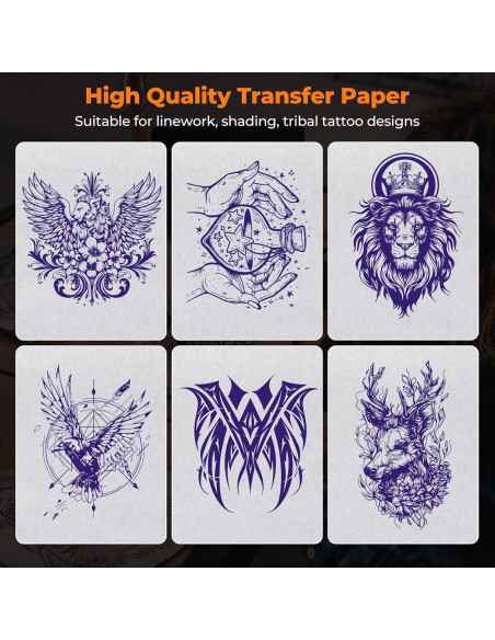 Papel de Transferencia de Tatuaje MUNBYN A4 50 Hojas 4 Capas Papel de Transferencia de Tatuaje MUNBYN A4 50 Hojas 4 Capas