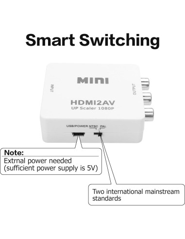 Convertidor HDMI a RCA YAODHAOD 1080p Plug and Play
