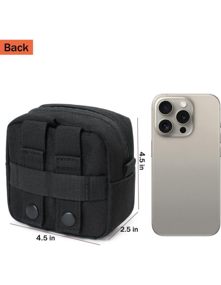 Paquete de 2 Mini Bolsas Tácticas Molle Katadem - Nylon Negro Paquete de 2 Mini Bolsas Tácticas Molle Katadem - Nylon Negro