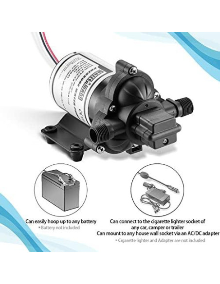 Bomba de Agua Eléctrica WASSERMANN 12V Autocebante 4 GPM Bomba de Agua Eléctrica WASSERMANN 12V Autocebante 4 GPM