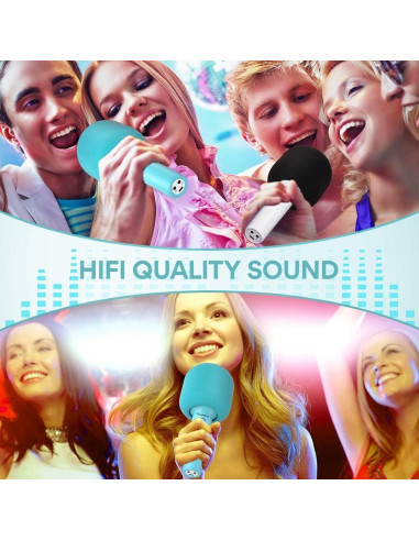 Micrófono Karaoke Inalámbrico MAONO MKP100 Azul 3-en-1