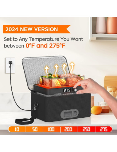 Horno Portátil Eléctrico ROTTOGOON 12V 24V 110V-240V Calentador de Comida
