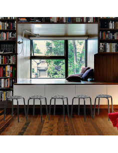 Taburetes de Plástico Apilables Yaheetech 5 Piezas Negro 44 cm 2