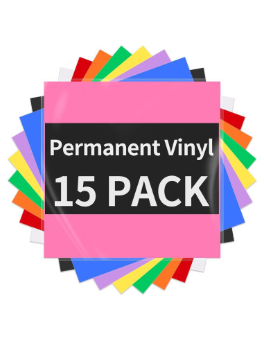 Vinilo Adhesivo Permanente Sooez 15 Hojas Multicolor 30.48x29.97cm