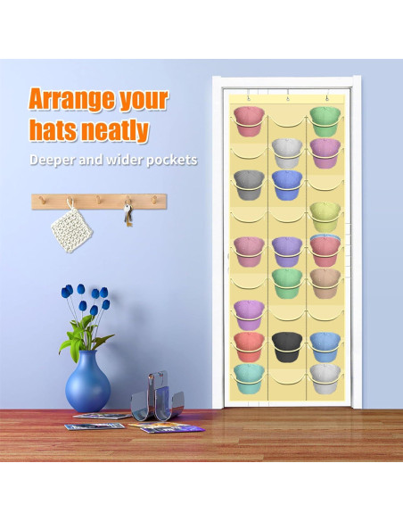 Soporte para Gorras clbutge 27 Bolsillos Montaje en Pared Beige Soporte para Gorras clbutge 27 Bolsillos Montaje en Pared Beige