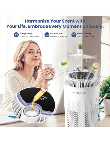 Purificador de Aire HEPA H13 Hearbobo K03 para Habitaciones 125 m