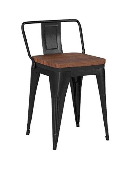 Juego de 4 Taburetes de Bar Changjie 46 cm Metal Negro Juego de 4 Taburetes de Bar Changjie 46 cm Metal Negro