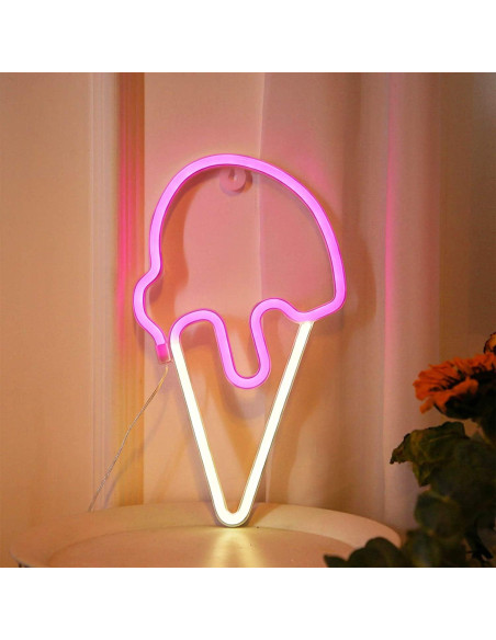 Luz Nocturna Helado YAOZHOU LED Rosa 4.5V Decorativa Luz Nocturna Helado YAOZHOU LED Rosa 4.5V Decorativa