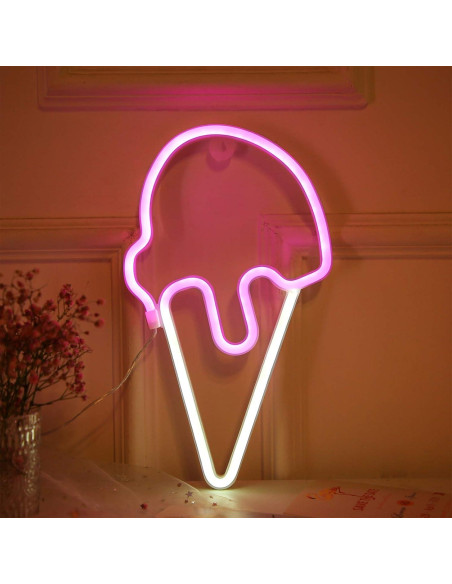 Luz Nocturna Helado YAOZHOU LED Rosa 4.5V Decorativa Luz Nocturna Helado YAOZHOU LED Rosa 4.5V Decorativa