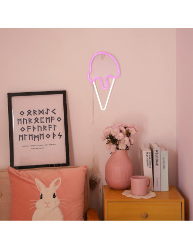 Luz Nocturna Helado YAOZHOU LED Rosa 4.5V Decorativa