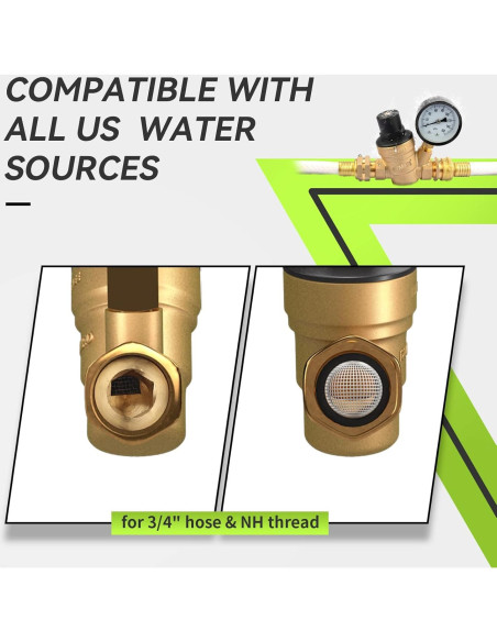 Regulador de Presión de Agua RVMATE Ajustable con Filtro Regulador de Presión de Agua RVMATE Ajustable con Filtro