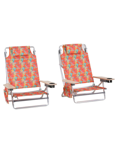 Sillas de Playa Plegables GREEN PARTY 2 Pack Camo 5 Posiciones Sillas de Playa Plegables GREEN PARTY 2 Pack Camo 5 Posiciones