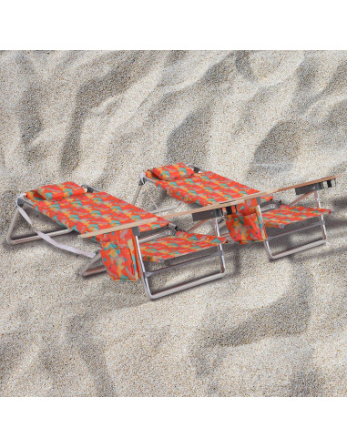 Sillas de Playa Plegables GREEN PARTY 2 Pack Camo 5 Posiciones