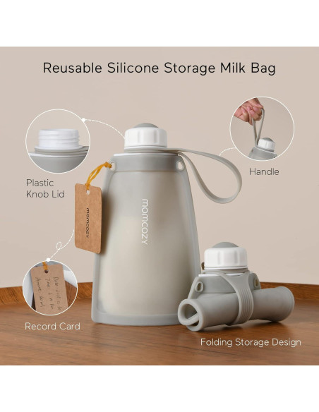 Bolsas de Almacenamiento de Leche Silicona Momcozy 250ml 2 Unidades Bolsas de Almacenamiento de Leche Silicona Momcozy 250ml 2 Unidades