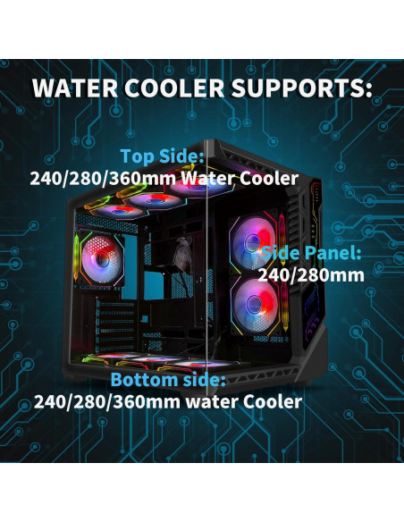 Caja de PC Gaming SZSKYING ATX Mid-Tower 9 Ventiladores ARGB Caja de PC Gaming SZSKYING ATX Mid-Tower 9 Ventiladores ARGB