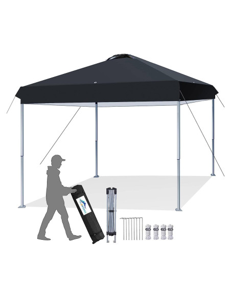 Carpa Plegable 3x3m SLOWSNAIL Negra con Estructura de Acero Carpa Plegable 3x3m SLOWSNAIL Negra con Estructura de Acero