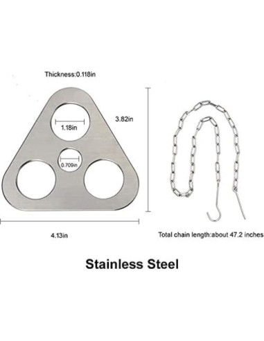 Tablero de trípode para camping PWPAM - Acero inoxidable 120cm