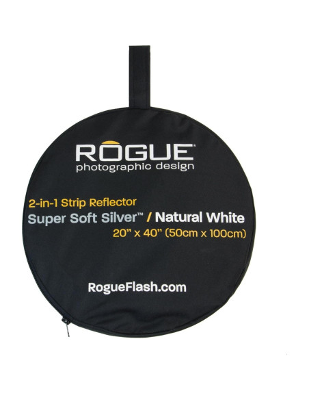 Reflector Fotográfico Colapsable Rogue 20x50cm Plata Suave/Blanco Reflector Fotográfico Colapsable Rogue 20x50cm Plata Suave/Blanco