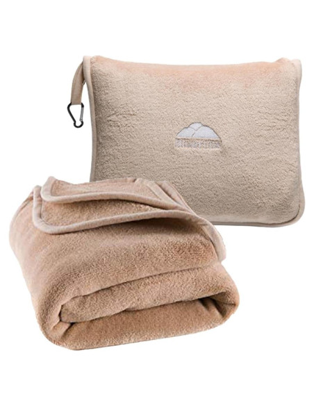 Manta de Viaje Premium BlueHills Beige con Almohada 2 en 1 Manta de Viaje Premium BlueHills Beige con Almohada 2 en 1