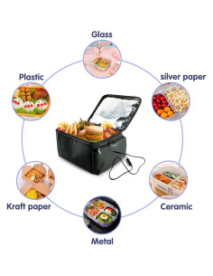 Caja de Almuerzo Eléctrica VAJOOCLL 12V 110W Portátil Negra 2