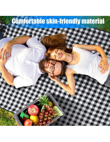 Cesta de Picnic Patelai de Mimbre con Manta Cuadrícula 33x20cm