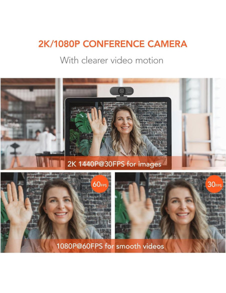 Cámara Web NUROUM V15AF 2K HD Autofocus Doble Micrófono Cámara Web NUROUM V15AF 2K HD Autofocus Doble Micrófono
