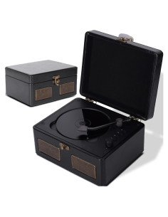 Reproductor de CD y Vinilo RetroBeat Vintage Bluetooth Negro