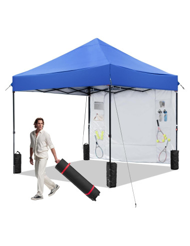 Carpa Plegable Kendane 3.05x3.05m Azul con 1 Pared Lateral