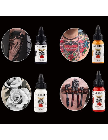 Set de Tintas para Tatuajes Tuffking 7 Colores 30ml